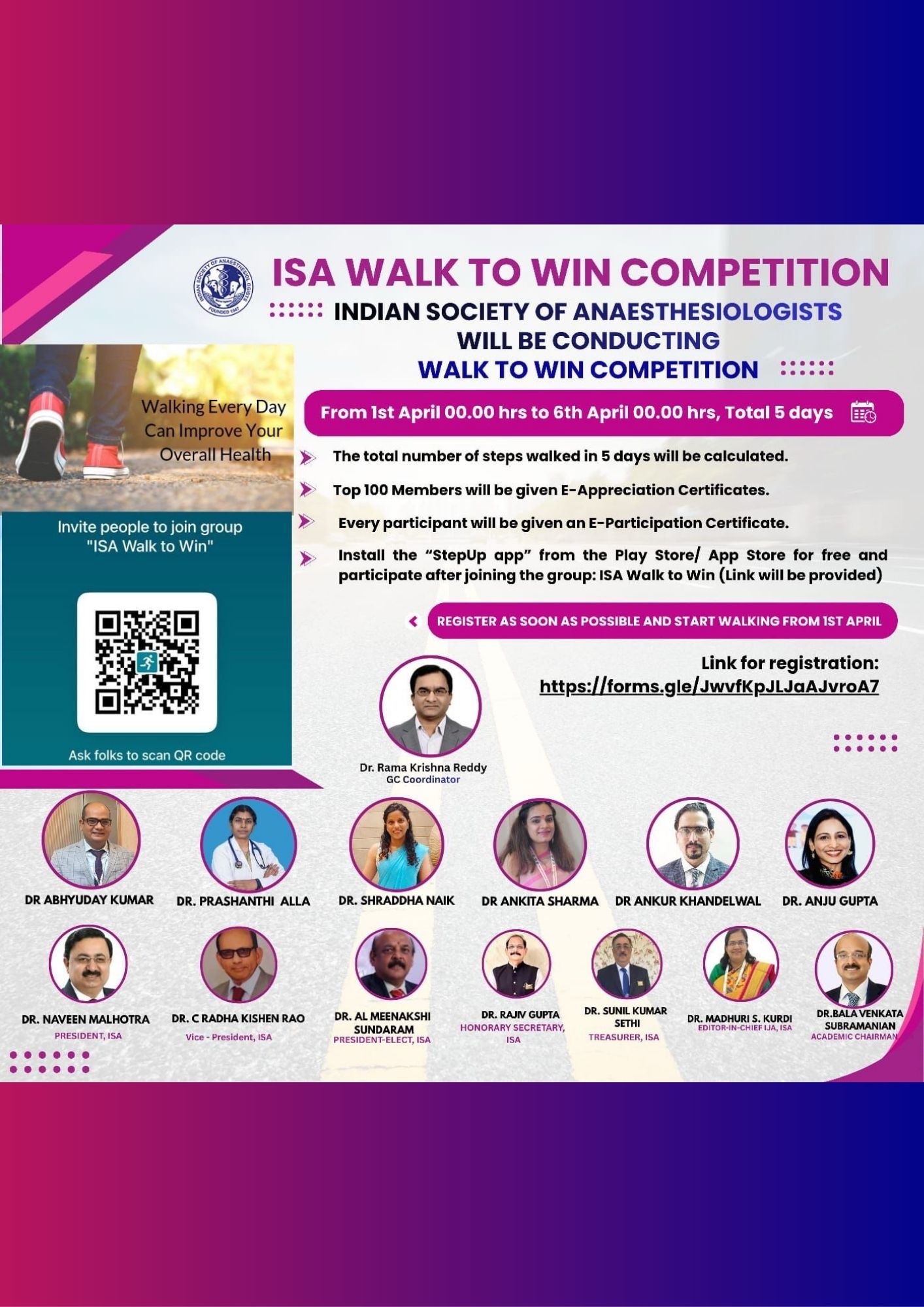 ISA UP State - Academic Activity - Walk to Win Life program