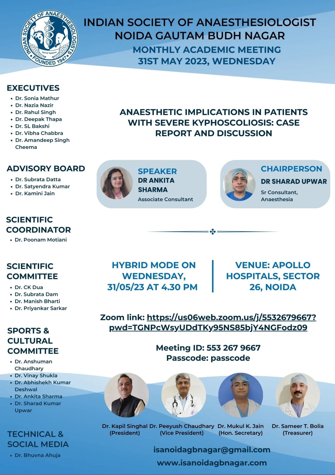 ISA UP State - Academic Activity - Monthly Clinical Meeting