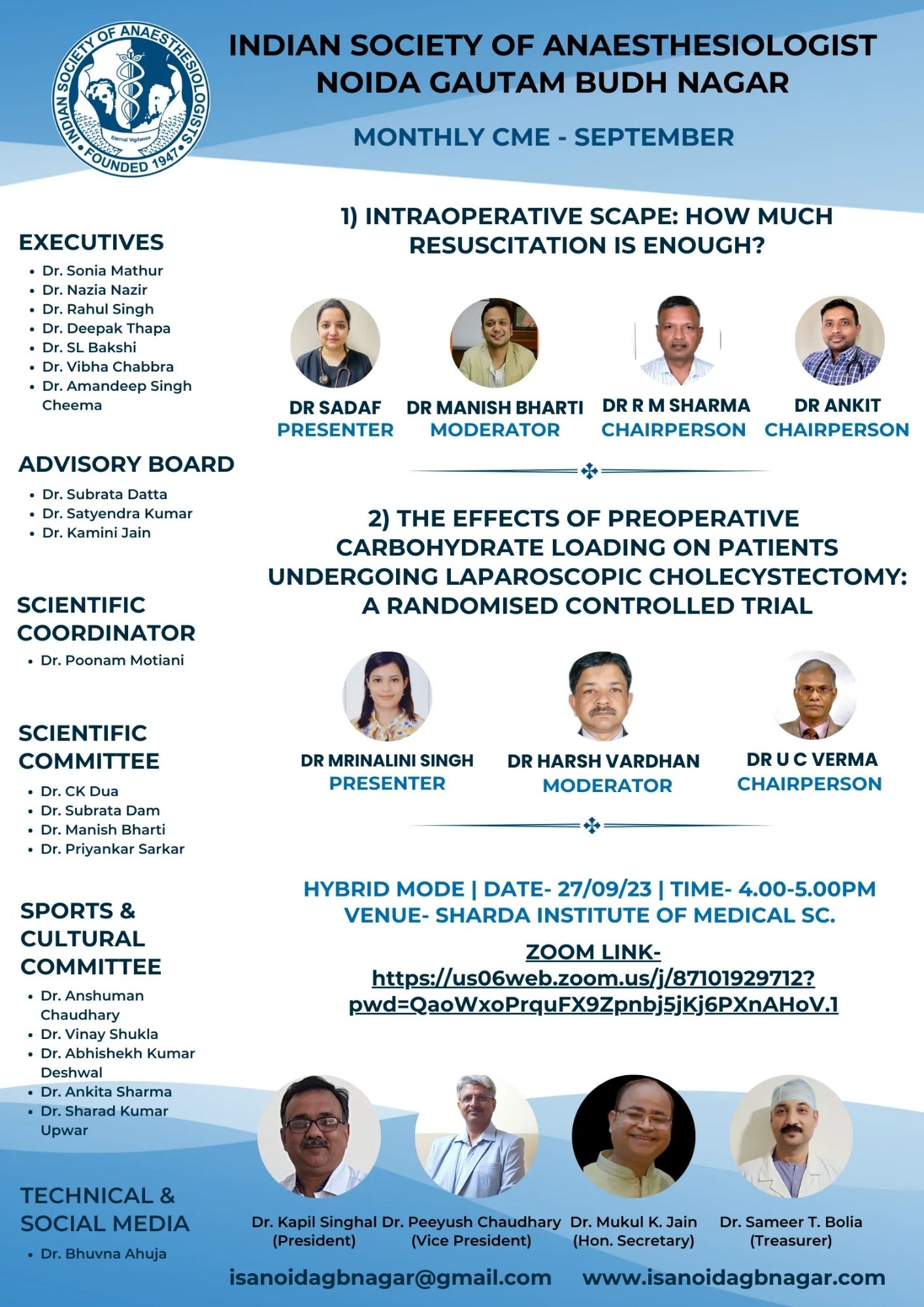 ISA UP State - Academic Activity - Monthly Clinical Meeting