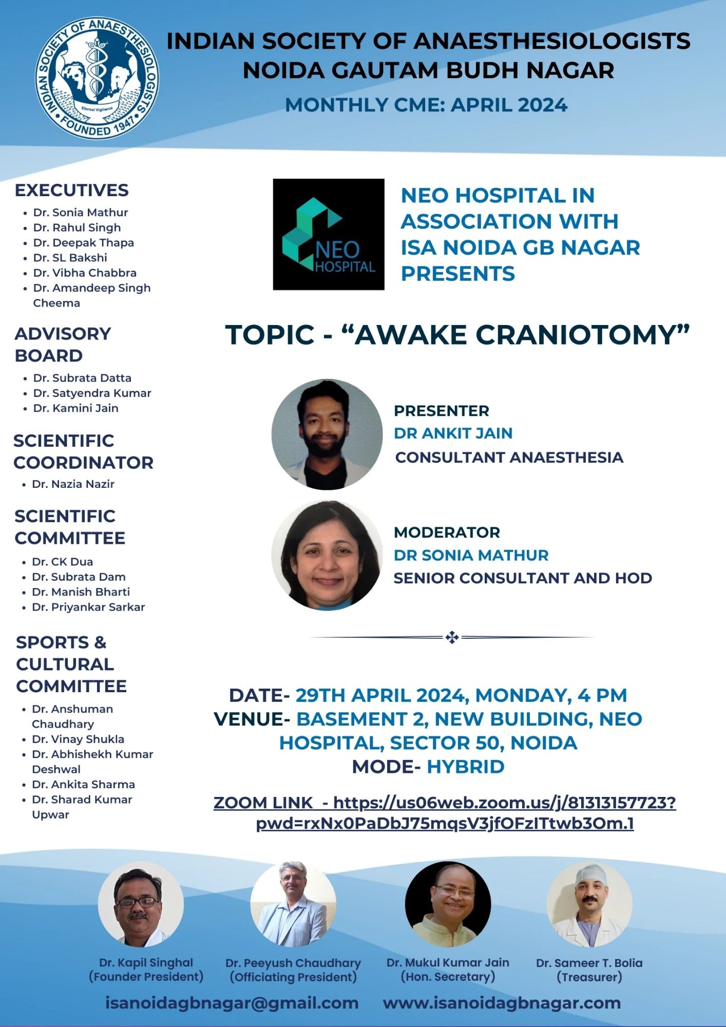 ISA UP State - Academic Activity - Monthly Clinical Meet