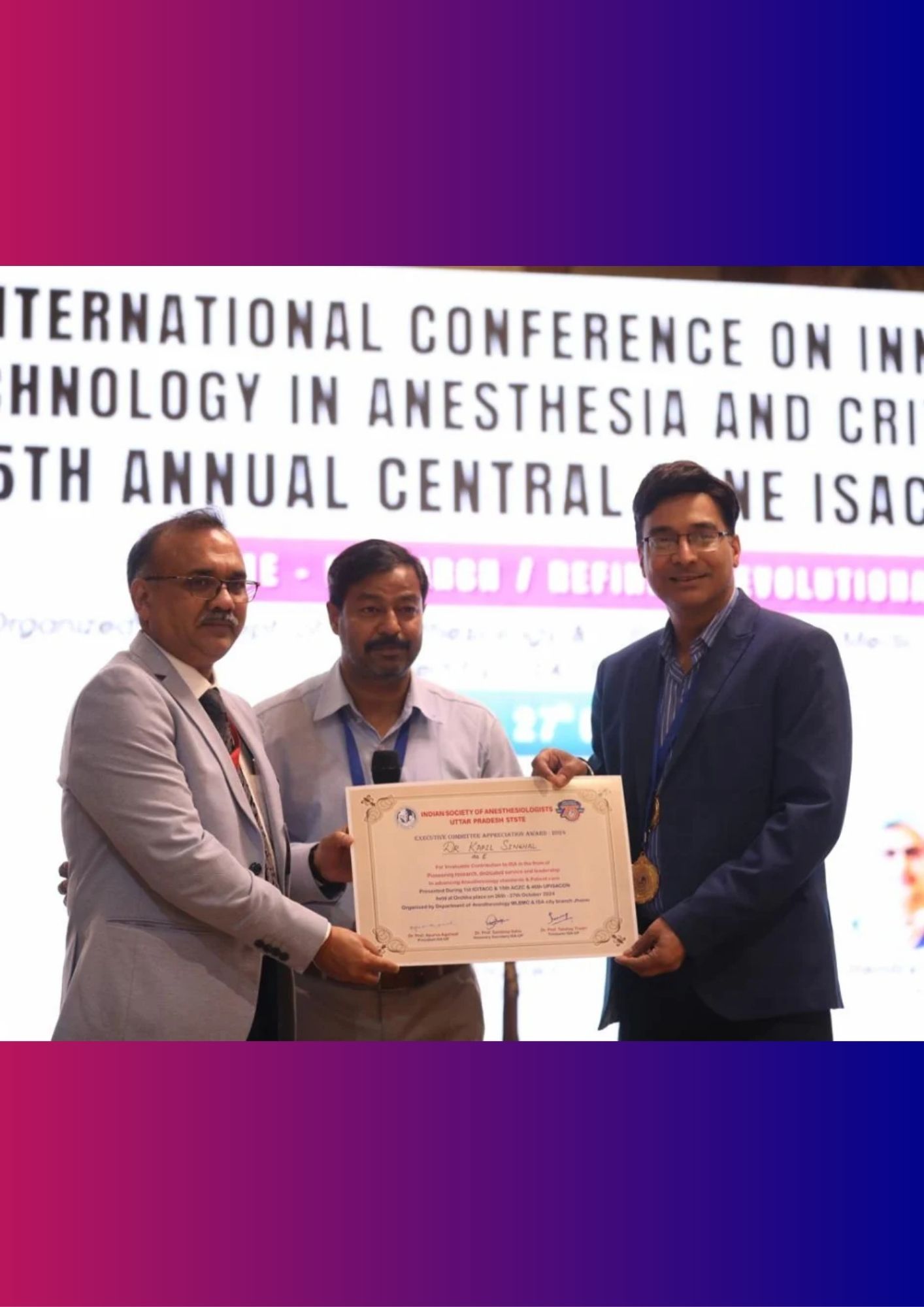 ISA UP State - Achievement Our Founder President wins ISA UP- EC appreciation award